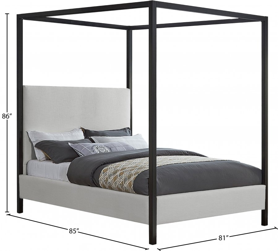 21535_0.jpg James Linen Textured Fabric Upholstered Bed - Image 7