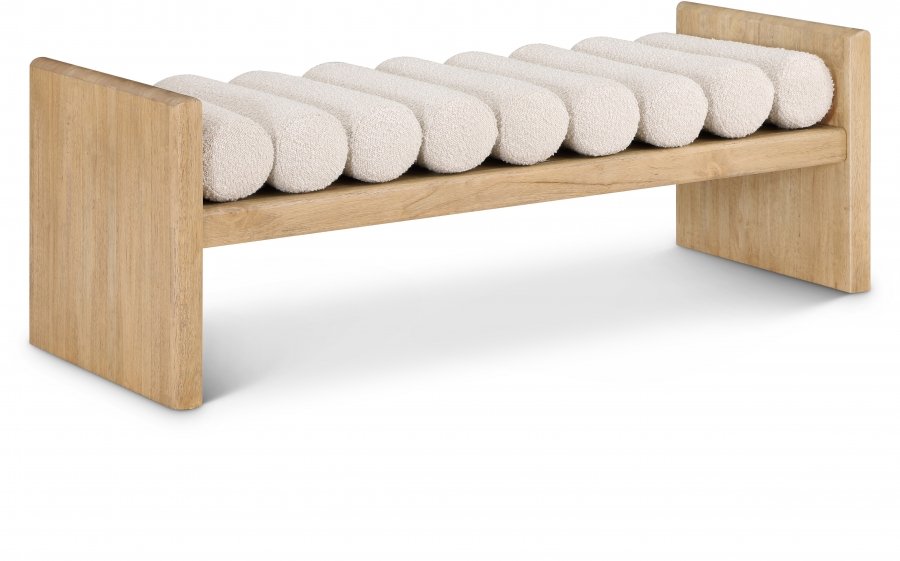 Waverly Boucle Fabric Upholstered Bench
