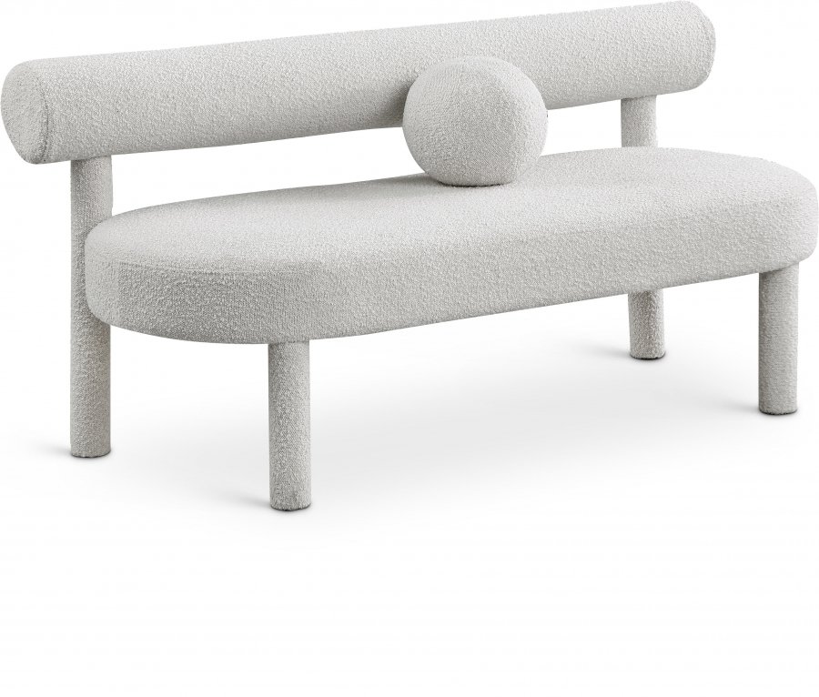 Parlor Boucle Fabric Upholstered Bench