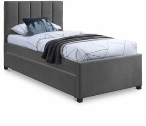 Harper Linen Textured Fabric Upholstered Trundle Bed