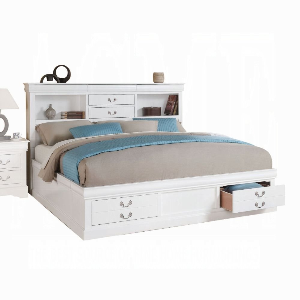 24487ek.jpg Louis Philippe III EK Bed W/Storage - Image 2