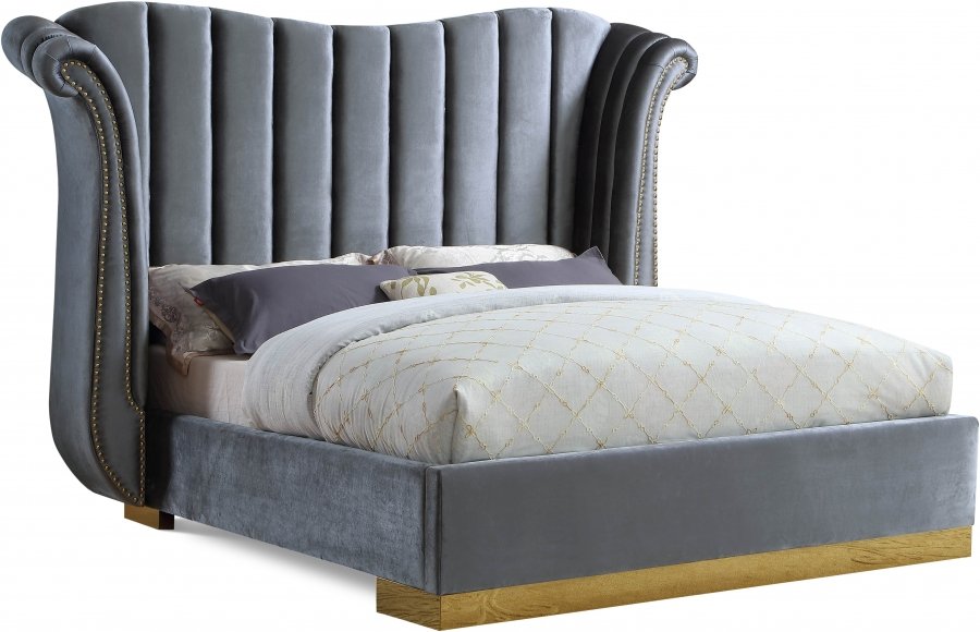 Flora Velvet Upholstered Bed