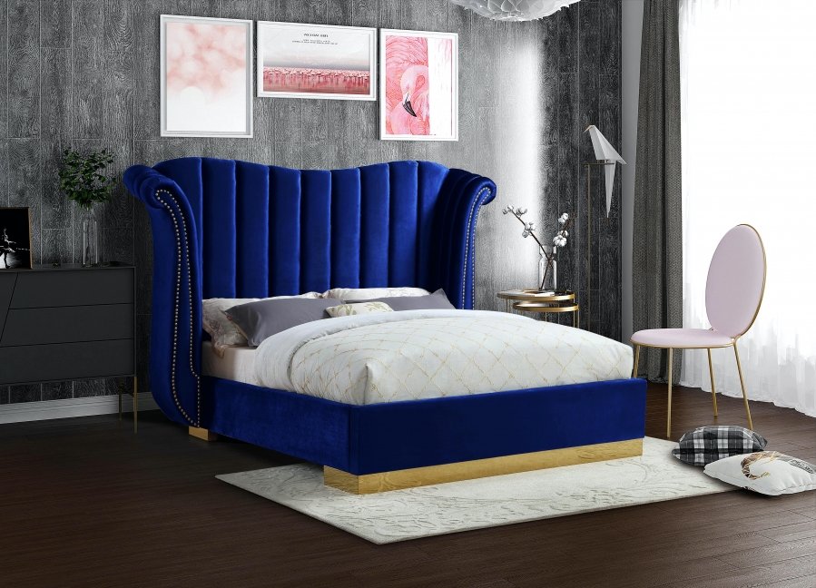 2458-1.jpg Flora Velvet Upholstered Bed - Image 2