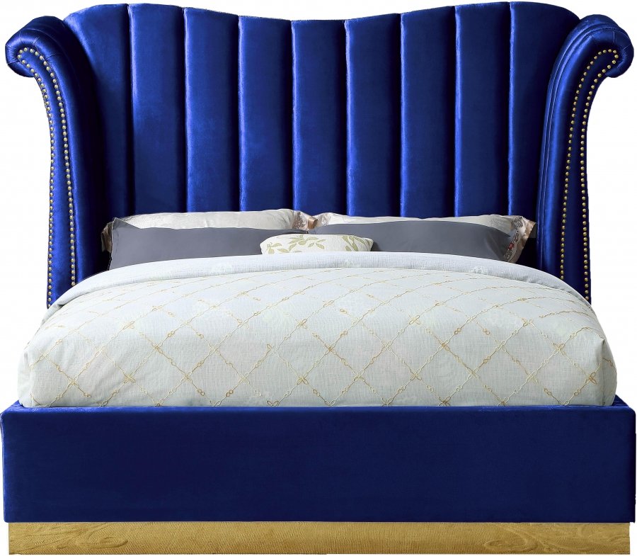 2458-2.jpg Flora Velvet Upholstered Bed - Image 3