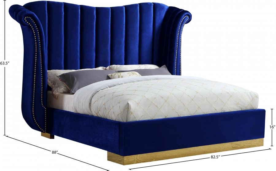 2458_0.jpg Flora Velvet Upholstered Bed - Image 4