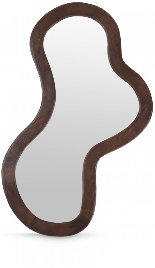 Oblique Acacia Wood Frame Mirror
