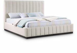 Lucia Linen Textured Fabric Upholstered Bed