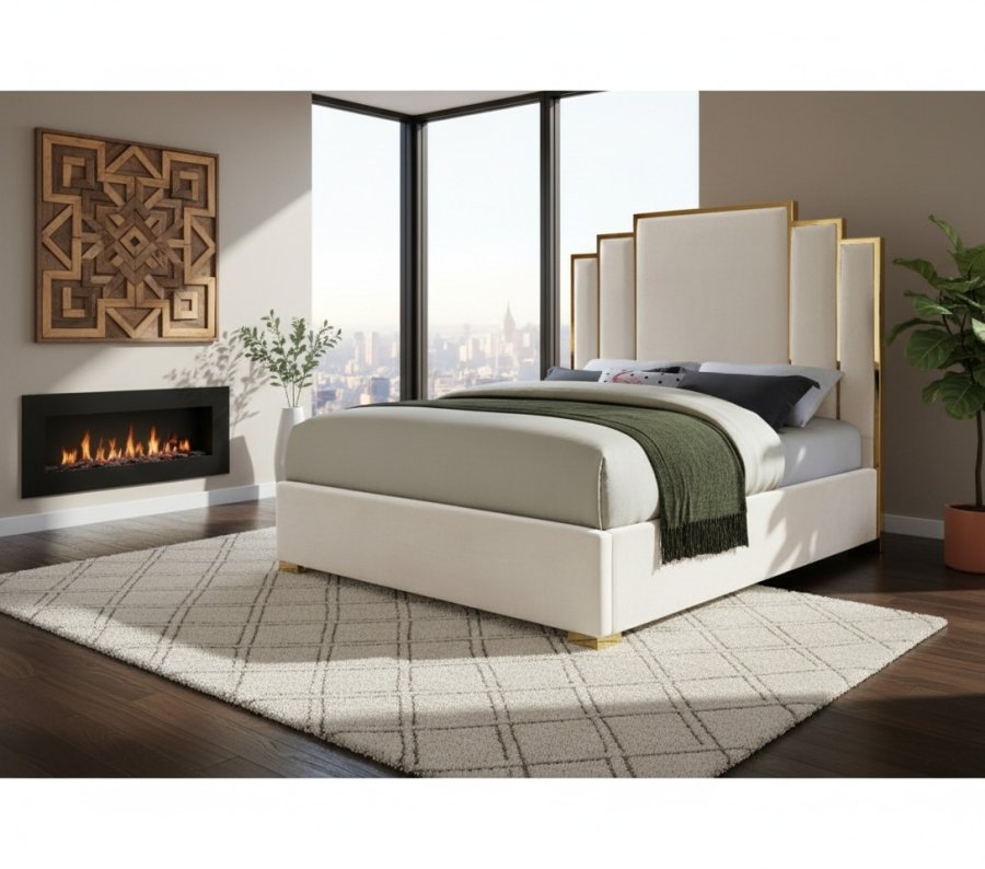 2642-1.jpg Hugo Velvet Upholstered Bed - Image 2