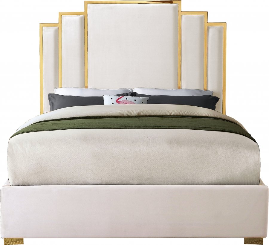 2642-2.jpg Hugo Velvet Upholstered Bed - Image 3