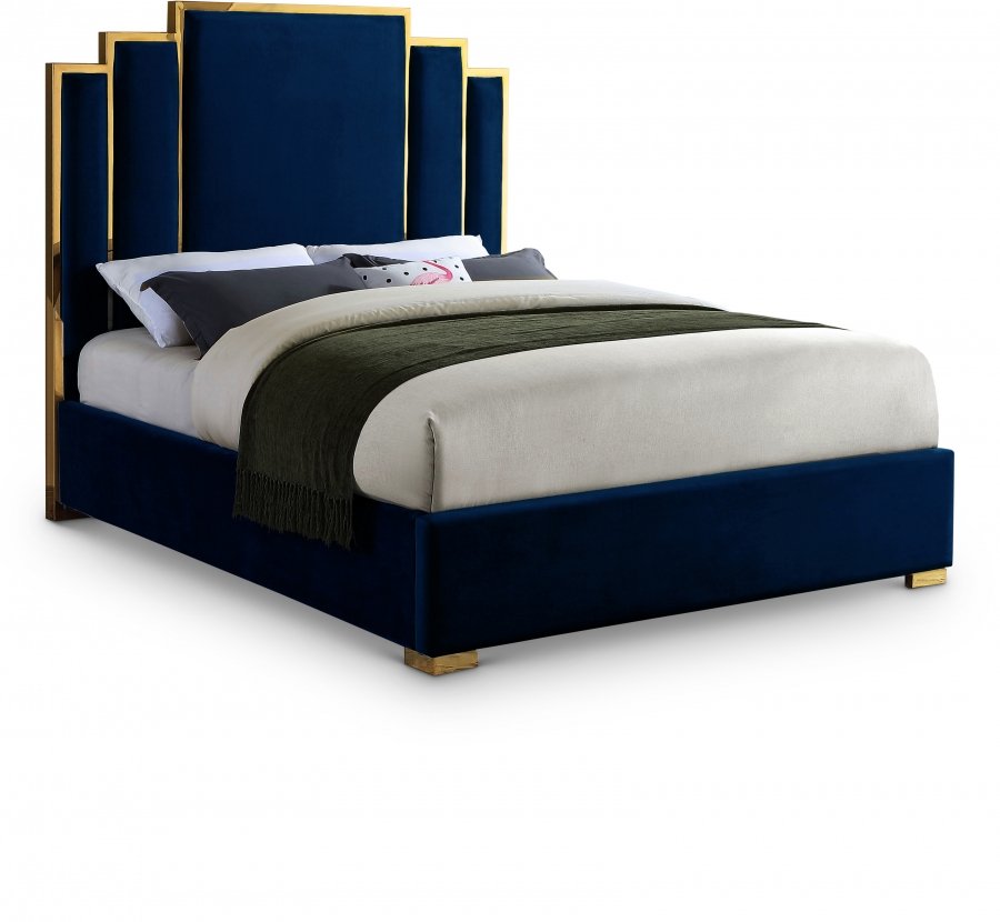 Hugo Velvet Upholstered Bed