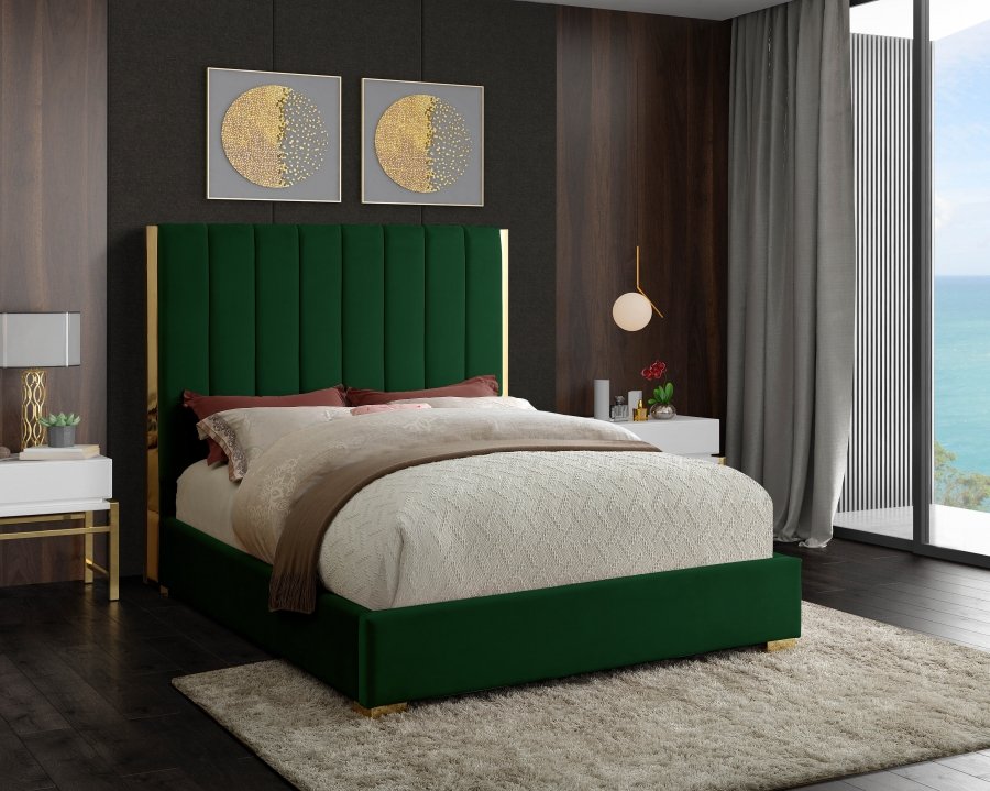 2675-1.jpg Becca Velvet Upholstered Bed - Image 2
