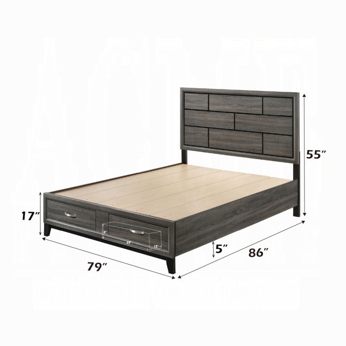 27057ek_dim.jpg Valdemar EK Bed W/Storage - Image 2
