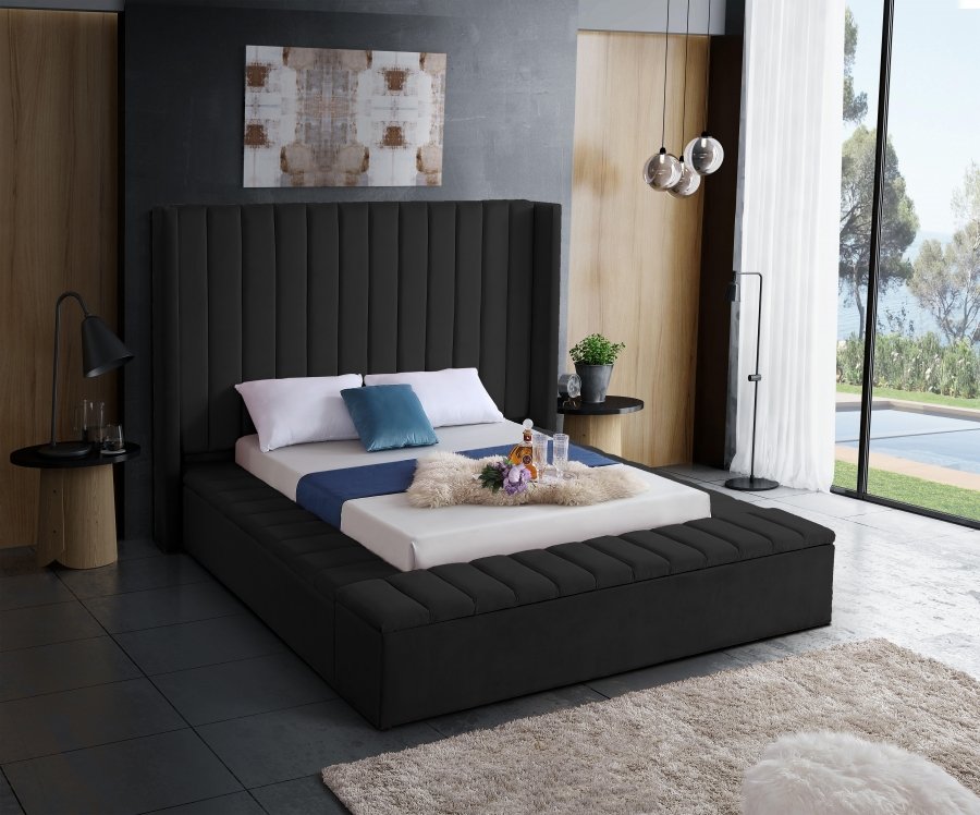Kiki Velvet Upholstered Bed - Image 3