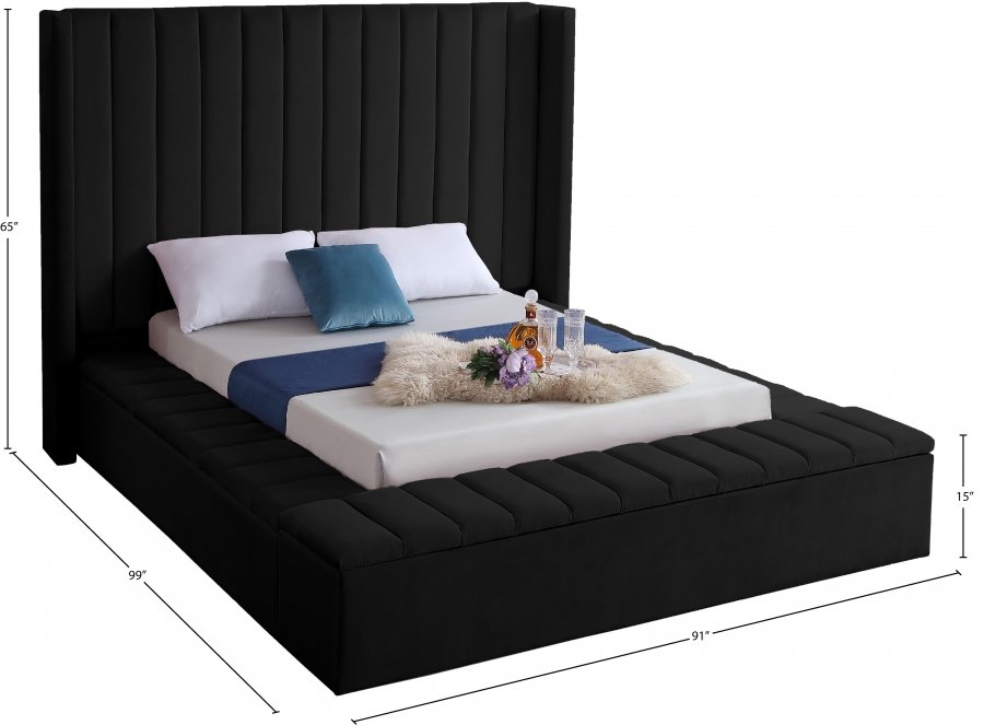 Kiki Velvet Upholstered Bed - Image 9