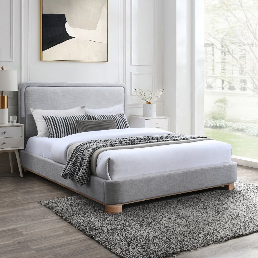 Nolita Linen Textured Fabric Upholstered Bed - Image 2