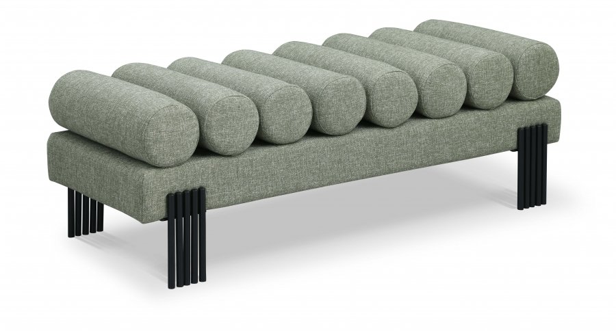 Akeela Linen Textured Fabric Upholstered Bench