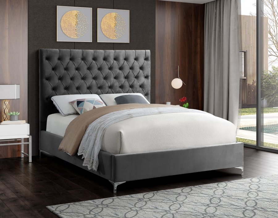 Cruz Velvet Upholstered Bed - Image 3