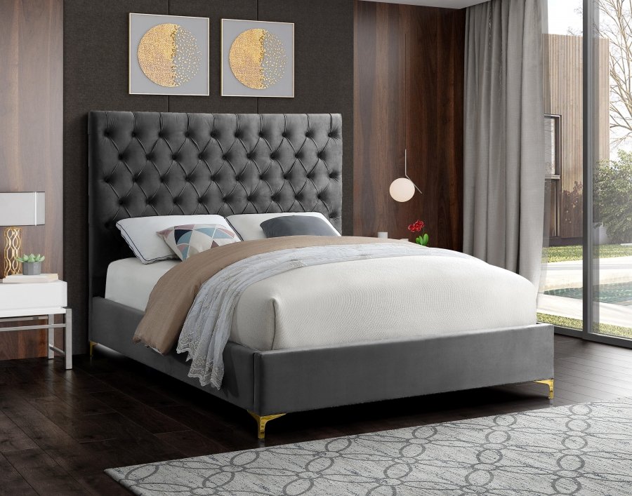 Cruz Velvet Upholstered Bed - Image 4