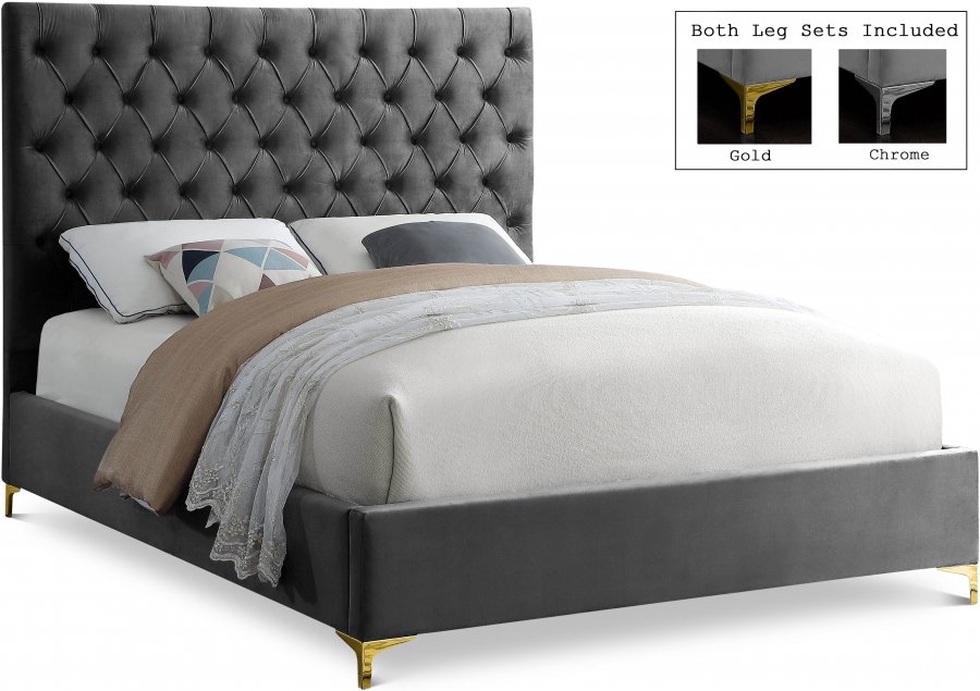 Cruz Velvet Upholstered Bed