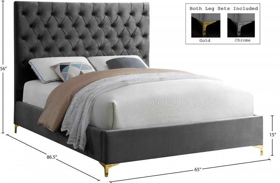 Cruz Velvet Upholstered Bed - Image 9