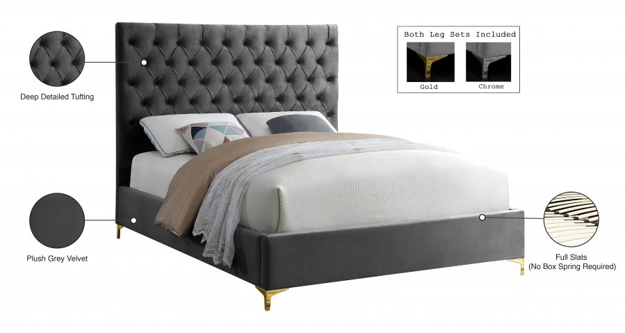 Cruz Velvet Upholstered Bed - Image 10
