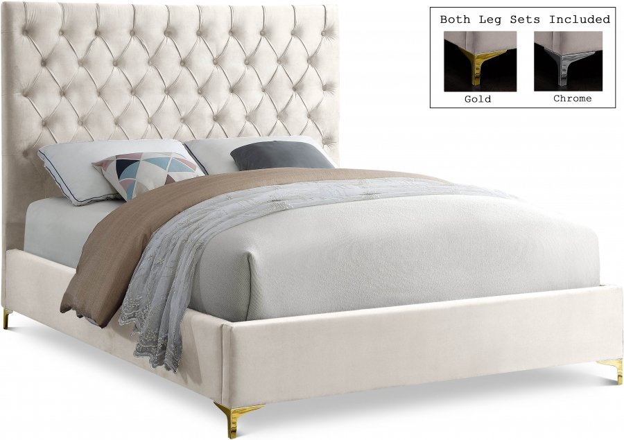 Cruz Velvet Upholstered Bed