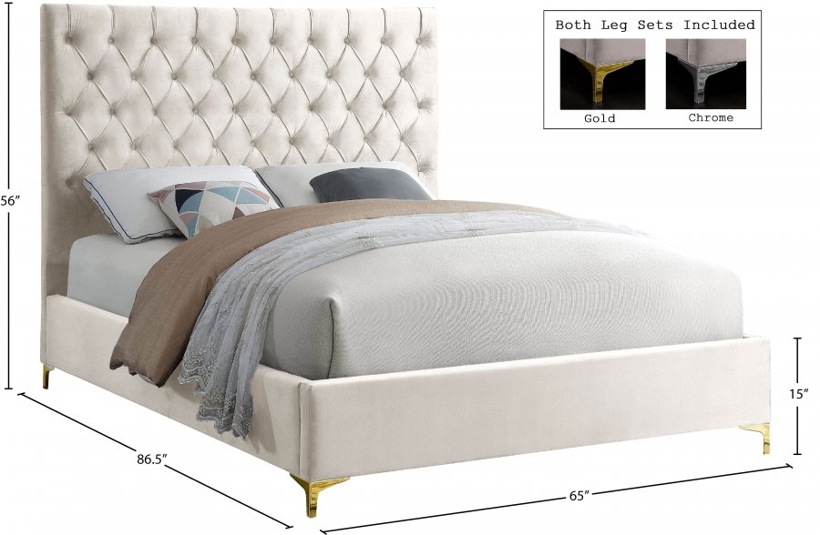 Cruz Velvet Upholstered Bed - Image 9