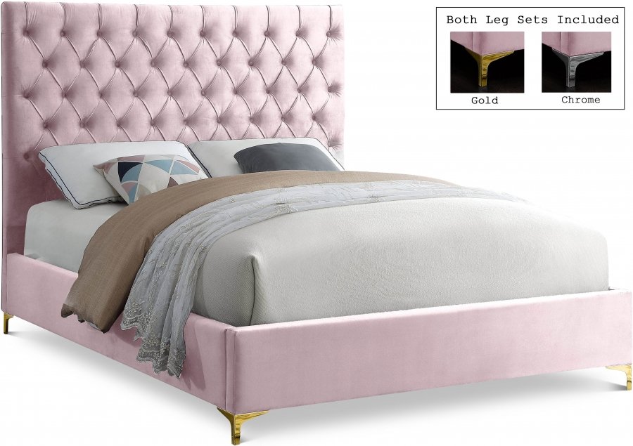 Cruz Velvet Upholstered Bed