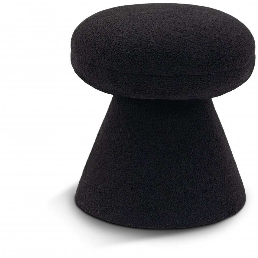 Drum Faux Shearling Teddy Fabric Upholstered Ottoman