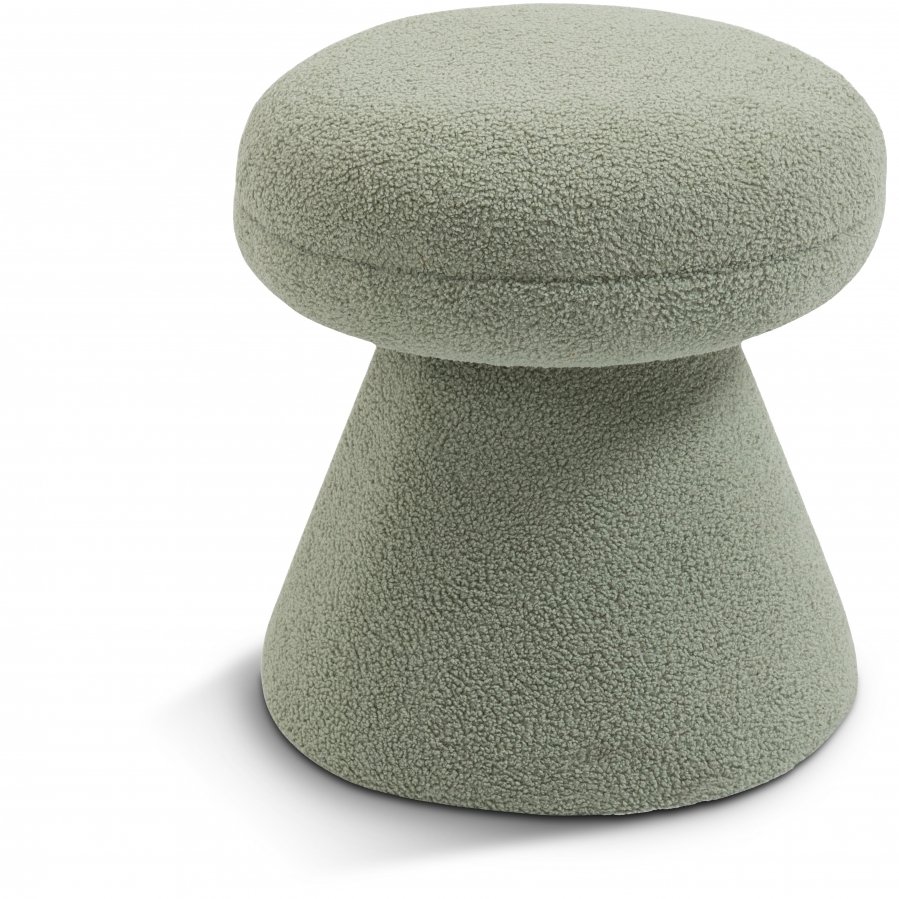 Drum Faux Shearling Teddy Fabric Upholstered Ottoman