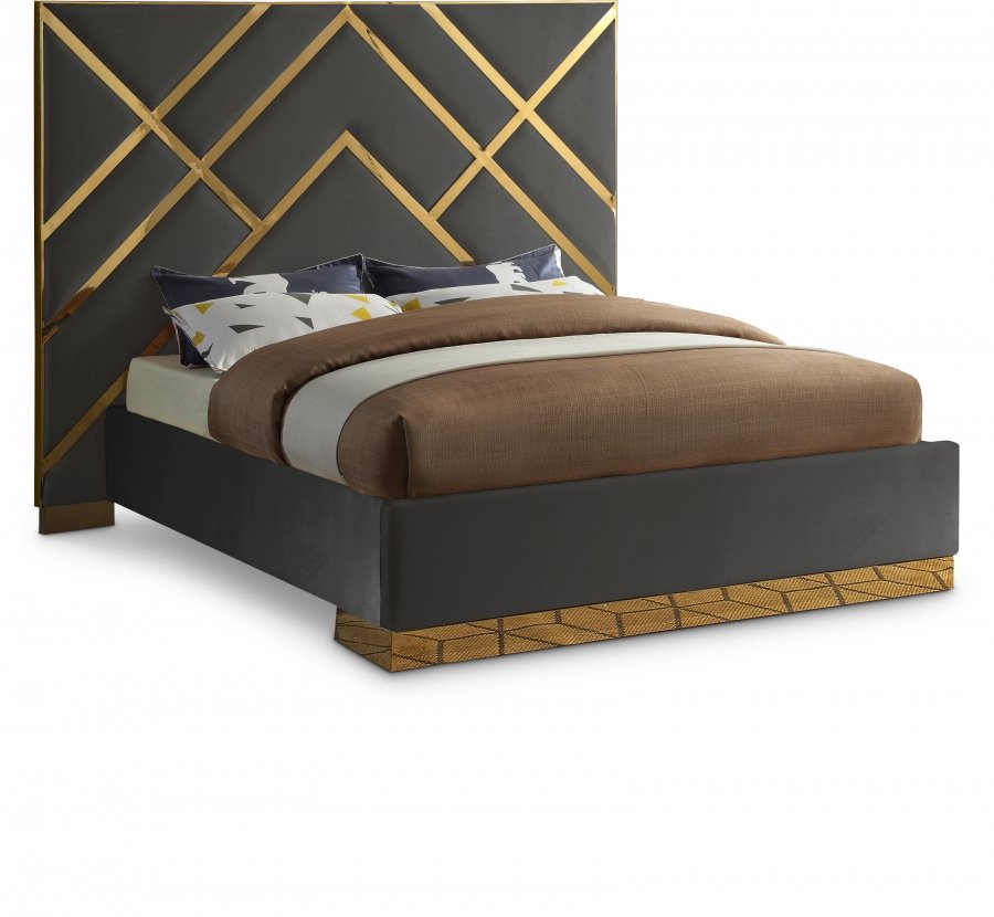 Vector Velvet Upholstered Bed