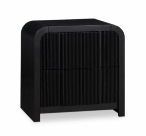 Fluted Solid Wood And Oak Veneer Nightstand