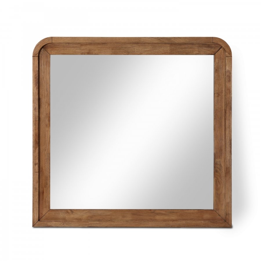 Fluted Solid Wood And Oak Veneer Mirror