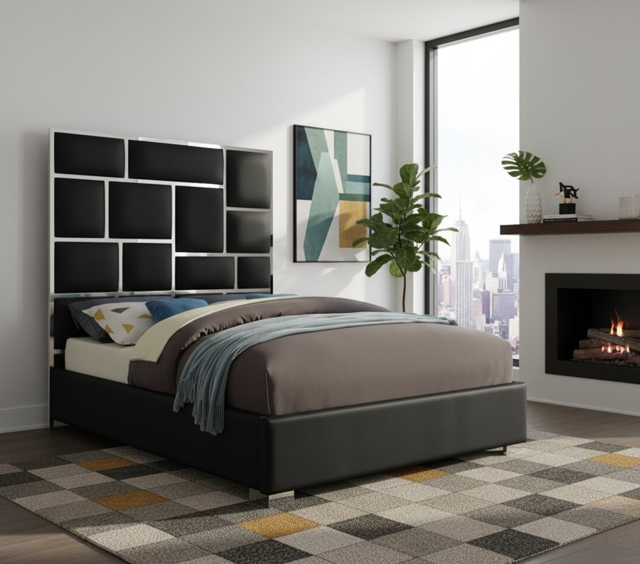 3295-1.jpg Milan Vegan Leather Upholstered Bed - Image 2