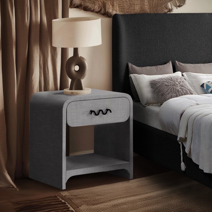 34794-1.jpg Medley Linen Textured Nightstand / Side Table - Image 2