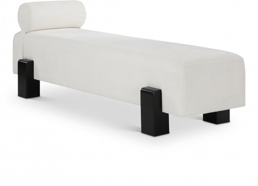 Edison Chenille Fabric Upholstered Bench