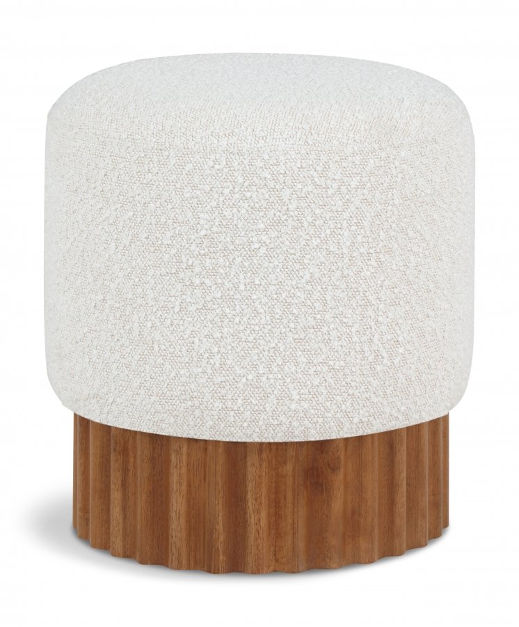 Veranda Boucle Fabric Upholstered Stool