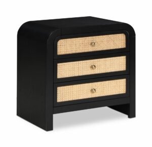 Siena Ash Wood And Natural Cane Nightstand