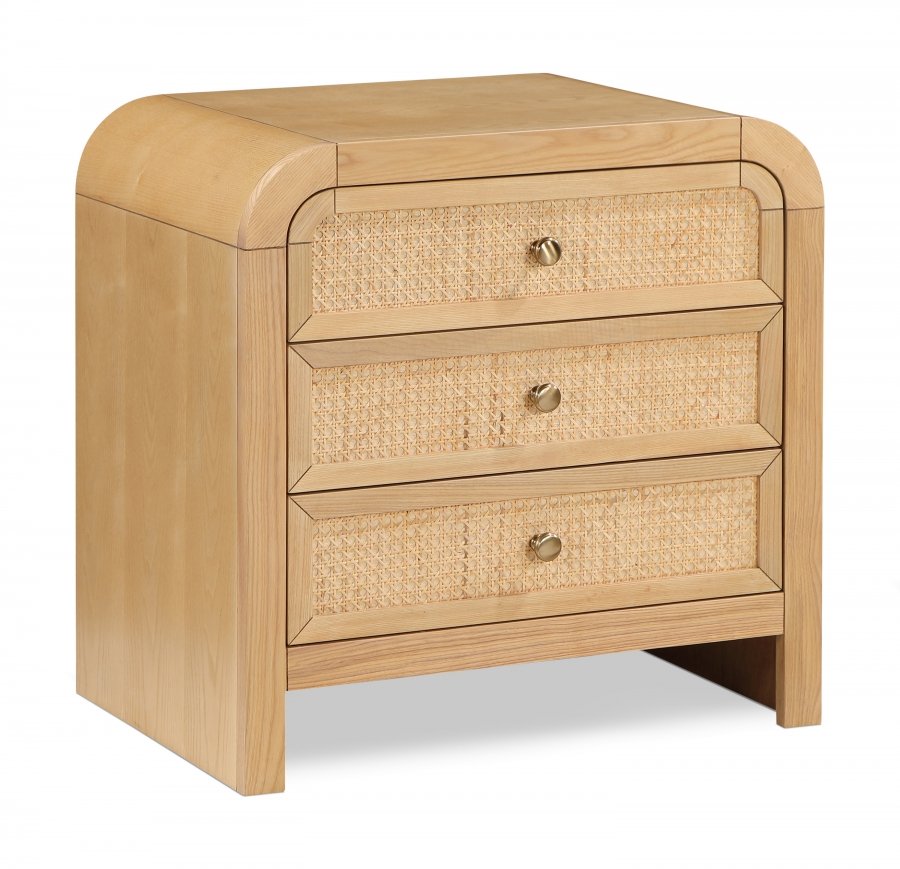 Siena Ash Wood And Natural Cane Nightstand