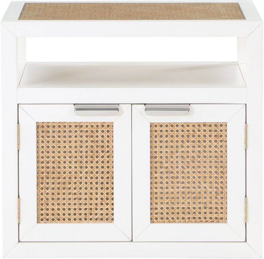 Cole Solid Wood And Natural Cane Nightstand - Image 5