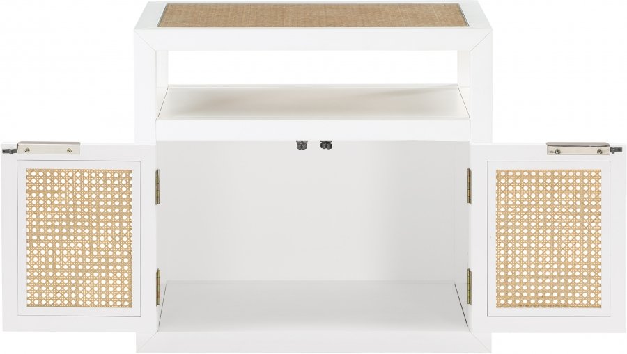 Cole Solid Wood And Natural Cane Nightstand - Image 8