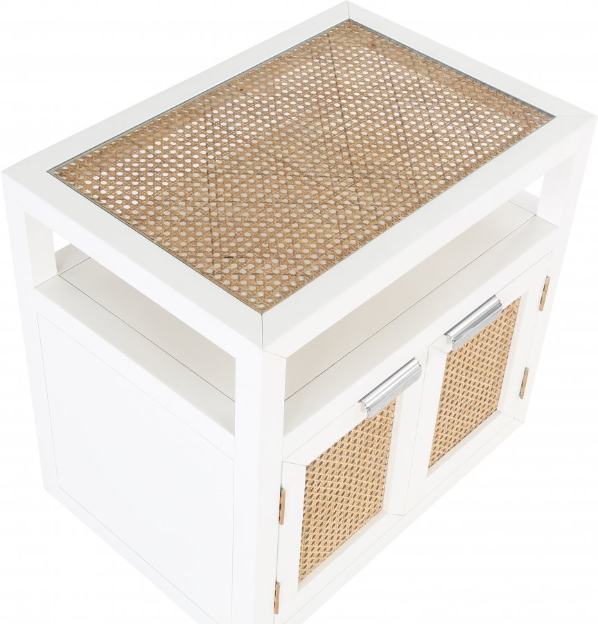 Cole Solid Wood And Natural Cane Nightstand - Image 10