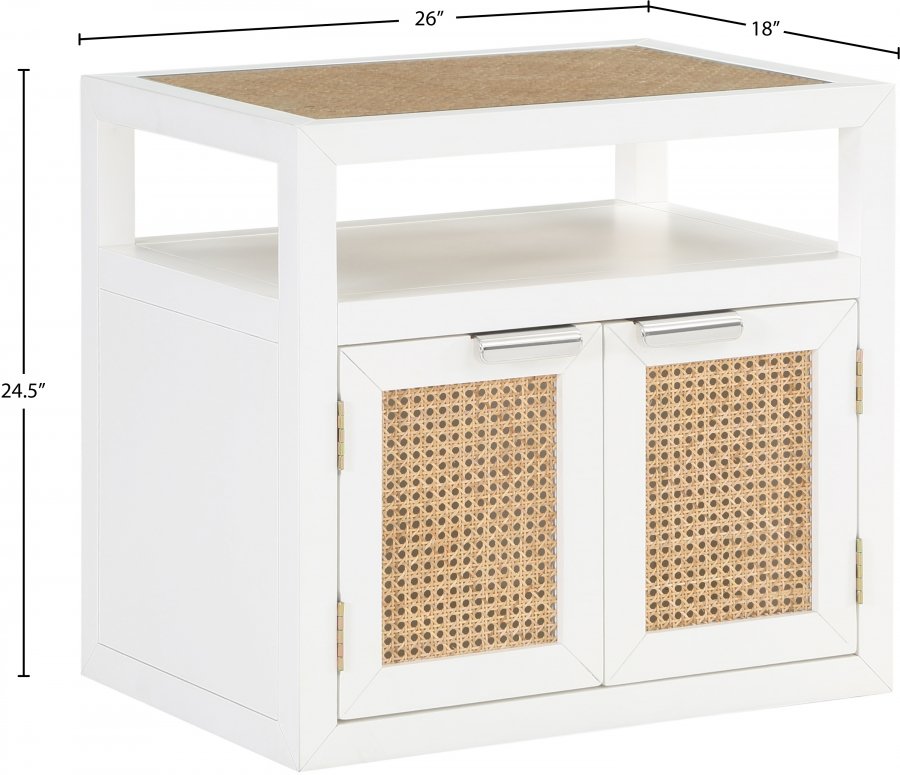 Cole Solid Wood And Natural Cane Nightstand - Image 13
