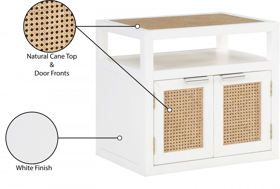 Cole Solid Wood And Natural Cane Nightstand - Image 14