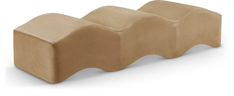 Wave Velvet Upholstered Bench
