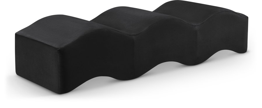 Wave Velvet Upholstered Bench