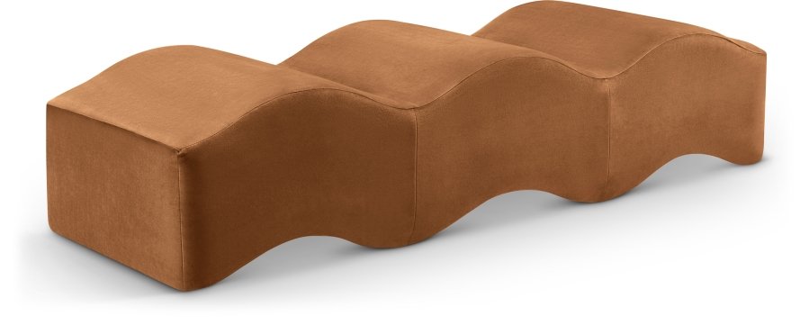 Wave Velvet Upholstered Bench