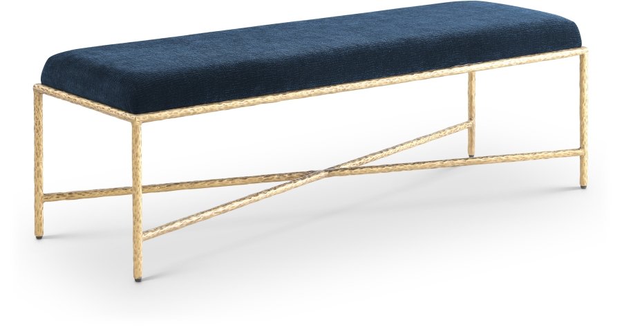 Valley Chenille Fabric Upholstered Bench