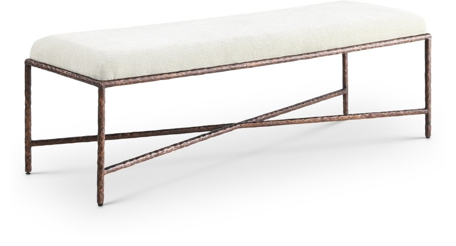 Valley Chenille Fabric Upholstered Bench