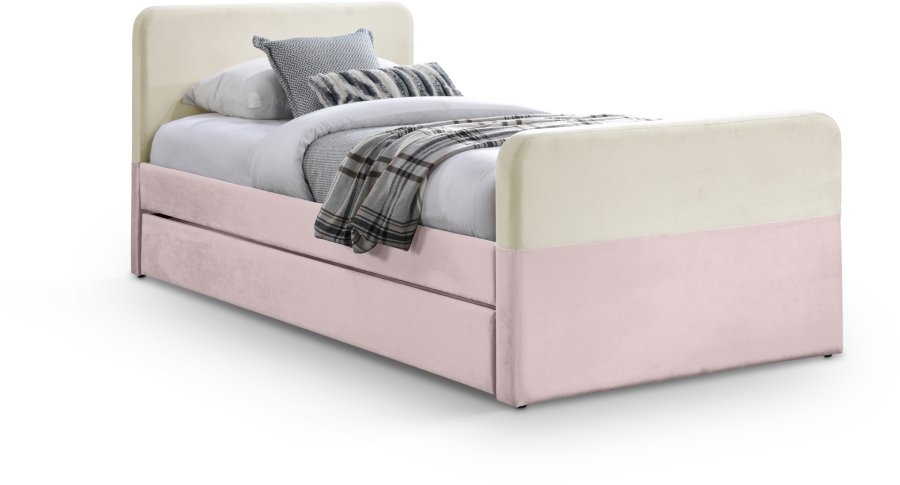Ivy Velvet Upholstered Twin Bed
